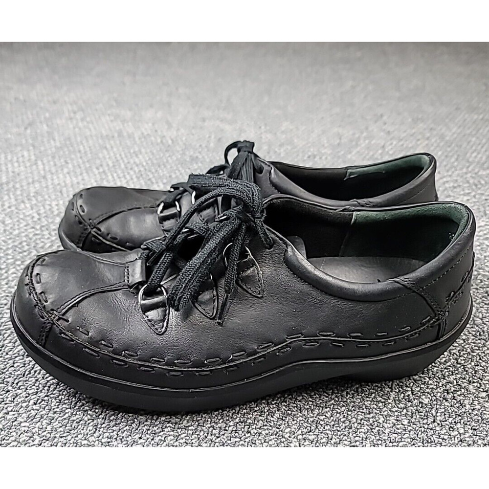 Ziera Allsorts Women's EU 40 US 9.5 Black Leather Low Wedge Oxford Sneakers